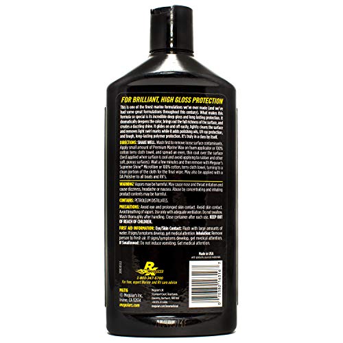 Meguiar's Flagship Premium Marine Wax M6316 - Synthetic RV and Boat - Durable Fiberglass and Gel Coat Protection for a Long-Lasting Shine - Professional-Grade with UV Protection, 16 Oz Liquid