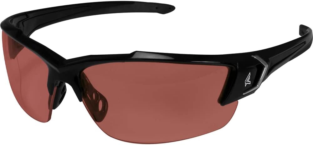Edge SDK115-G2 Khor G2 Wrap-Around Safety Glasses, Anti-Scratch, Non-Slip, UV 400, Military Grade, ANSI/ISEA & MCEPS Compliant, 5.04" Wide, Black Frame / Copper Lens