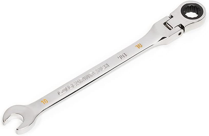 GEARWRENCH 86710 10mm 4 Degree Swing Arch 12 Point Flex Head Ratcheting Combination Wrench