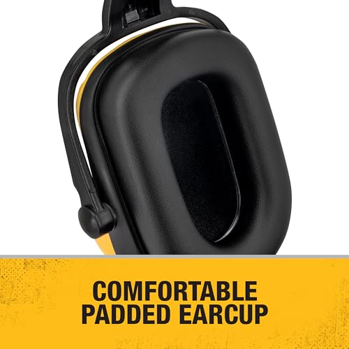 DeWalt Yellow with Black Earcups Dielectric Expandable Cap Mount Earmuff