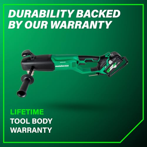 Metabo HPT 36V MultiVolt Cordless 1/2" High Power Right Angle Drill Kit, Power Drill Set with Bag, Lithium-Ion Slide Battery and Charger, 1/2-Inch Chuck, Compact Lightweight Power Tool, D36DYA