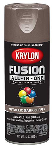 Krylon Fusion All-In-One Adhesive Spray Paint for Indoor/Outdoor Use, 12 oz, Dark Cooper