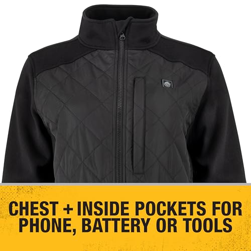 DEWALT DCHJ102BD1 Women's Lightweight, Wind Resistant Hybrid Heated Jacket Kit with Battery - Black, Size XS