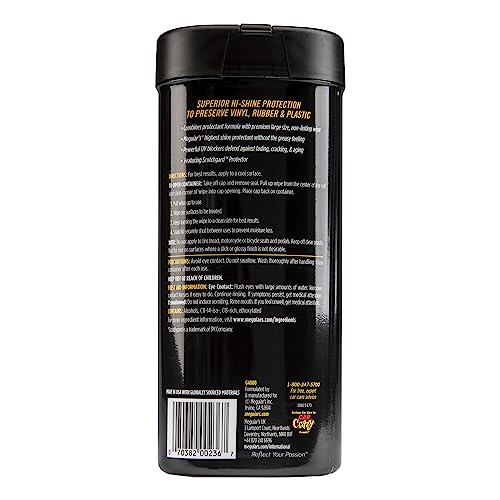 Meguiar's Supreme Shine Protectant Wipes - Convenient Protectant Wipes with UV Blocking for Durable Protection, Premium Car Wipe that Clean and Leave a Non-Greasy Glossy Shine, 30 Count