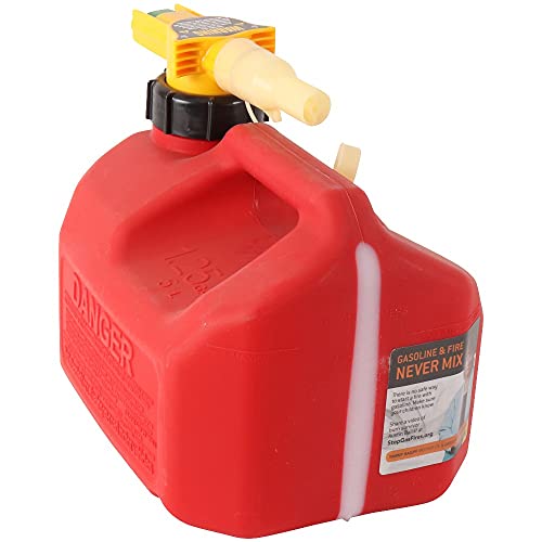 No-Spill 1415 1-1/4-Gallon Poly Gas Can (CARB Compliant), Red