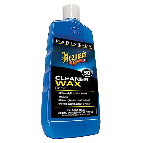 Meguiar's Marine/RV Once Step Cleaner Wax M5016 - Professional-Grade Marine and RV Cleaner, Polish and Protect for Long-Lasting Shine - Restores Color and Gloss, 16 Oz