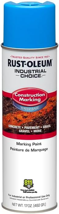 Rust-Oleum 264694 Industrial Choice M1400 System Water-Based Construction Marking Paint, 17 oz, Caution Blue (Pack of 12)