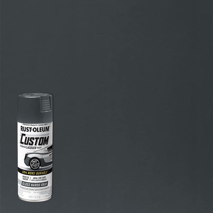 Rust-Oleum 363515 Automotive Premium Custom Lacquer Spray Paint, 11 oz, Gloss Nardo Gray (Pack of 6)