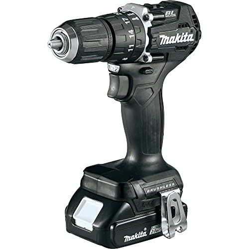 Makita XPH15RB 18V LXT Lithium-Ion Sub-Compact Brushless Cordless 1/2" Hammer Driver-Drill Kit (2.0Ah), Black