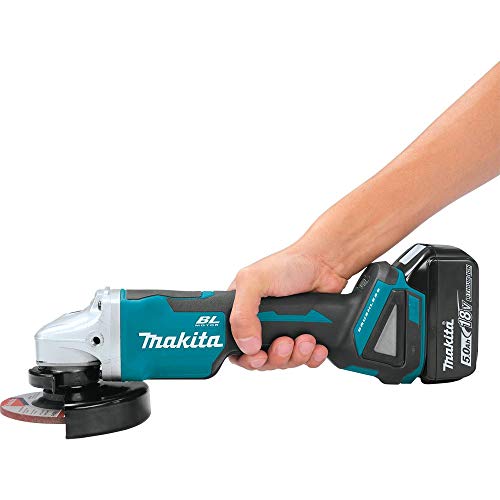 Makita XAG11T 18V LXT� Lithium-Ion Brushless Cordless 4-1/2� / 5" Paddle Switch Cut-Off/Angle Grinder Kit, with Electric Brake (5.0Ah)