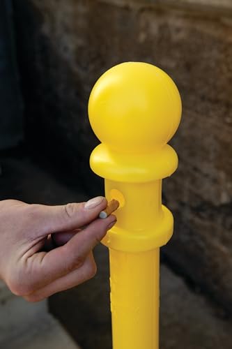 Eagle 1205 Galvanized Steel Poly Tube Cigarette Butt Receptacle, 5 Gallon Capacity, 40" Height, 12" Diameter, Yellow