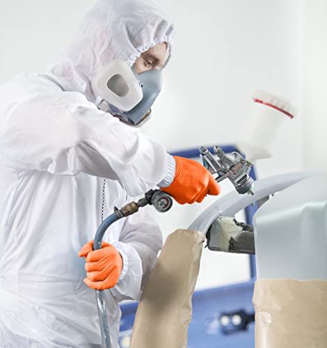 Atlantic Safety Products Orange Lightning Exam Gloves, Disposable, Powder-Free Nitrile Gloves, Orange, Extra Large, 100-Ct