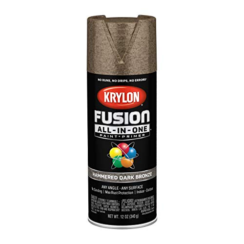 Krylon Fusion All-In-One Adhesive Hammered Finish Spray Paint for Indoor/Outdoor Use, 12 oz, Dark Bronze