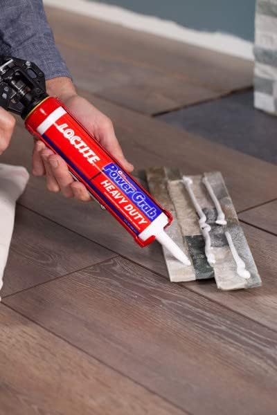 Loctite 2032666 Power Grab Express Heavy Duty Construction Adhesive, 9 fl oz Cartridge, Versatile Construction Glue for Cement, Tile, Wall & More (Pack of 12)