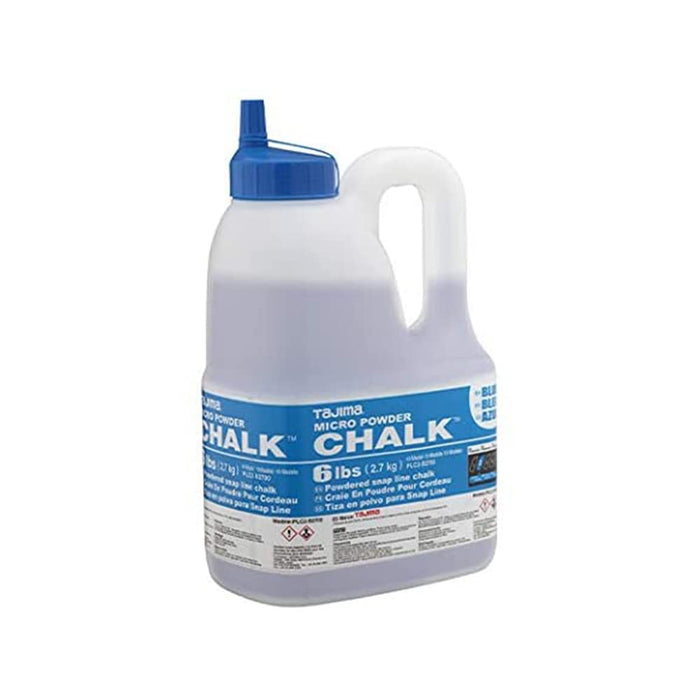 Tajima Micro Chalk - Blue 6 lbs (2.7kg) Ultra-Fine Snap-Line Chalk with Durable Bottle & Easy-Fill Nozzle - PLC2-B2700 6 lbs (2.7kg) Blue