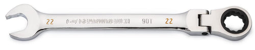 GEARWRENCH (86722) 22mm 4 Degree Swing Arch 12 Point Flex Head Ratcheting Combination Wrench