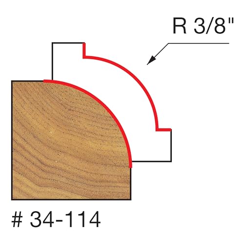 Freud 34-114: 3/8" Radius Rounding Over Bit (Quadra-Cut)