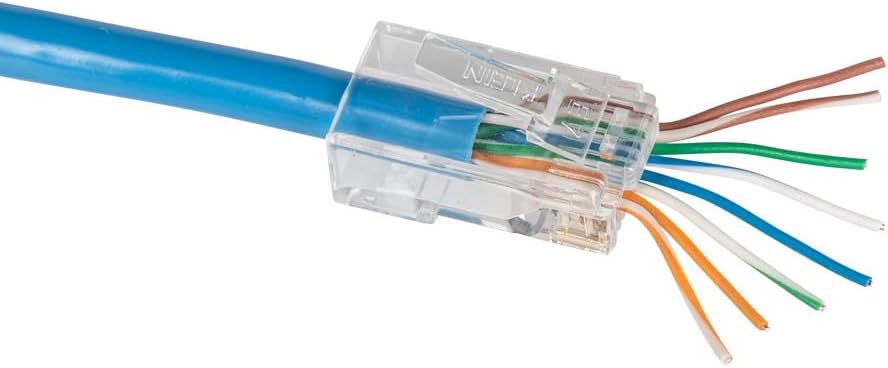 Klein Tools VDV826-728 Pass-Thru Modular Data Plugs, RJ45-CAT5E (Pack of 10)
