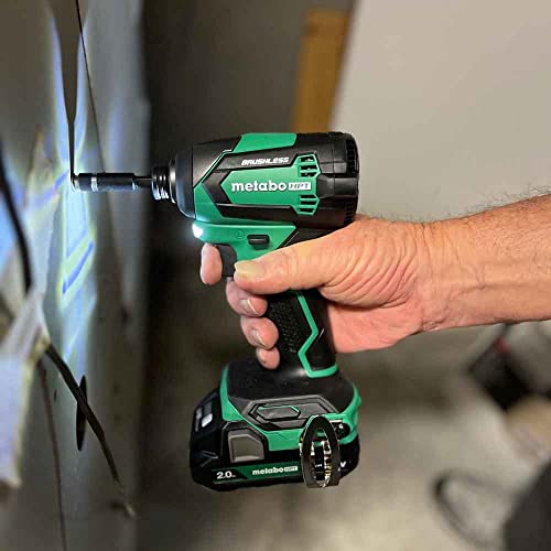 Metabo HPT 18V MultiVolt Impact Driver Kit | 1/4-Inch Chuck | 2-2.0 Ah 18V Batteries | 1,549 in-lbs Torque | Brushless Motor | Compact Size & Weight | Lifetime Tool Warranty | WH18DEX