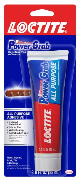 Loctite Power Grab Express All Purpose Construction Adhesive, 3 fl oz Squeeze Tube - Versatile Construction Glue for Cement, Tile, Wall & More (Pack of 6)