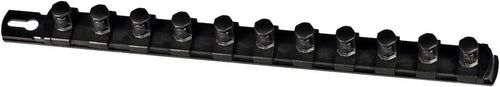 Ernst Manufacturing 13-Inch Magnetic Socket Organizer with 11 1/2-Inch Twist Lock Clips, Black (8425M-Black-1/2) 13-Inch 1/2-Inch Twist Clips Black