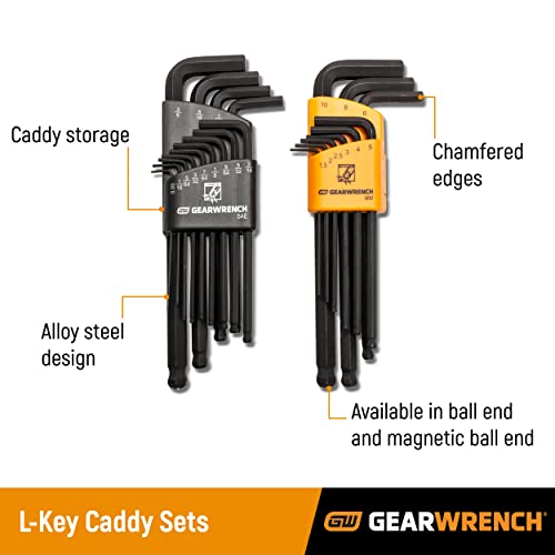 GEARWRENCH 13 Piece Long Ball End SAE Hex Key Set - 83524