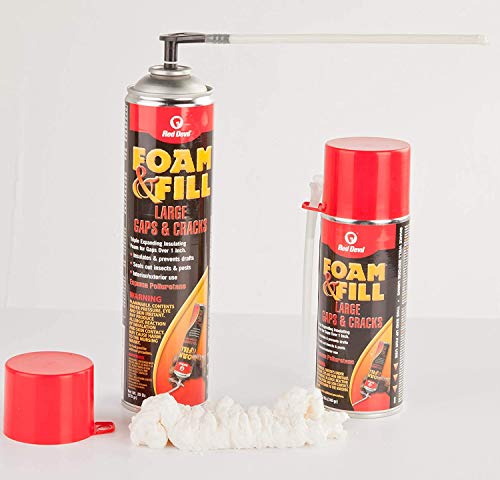 Red Devil 0908 Foam & Fill Large Gaps & Cracks Expanding Polyurethane Sealant, 8 oz, Off White, Case of 6