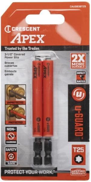 Crescent CAUGB3BT25 T25 x 3-1/2" Torx u-GUARD Covered Impact Power Bit (Pack of 25)