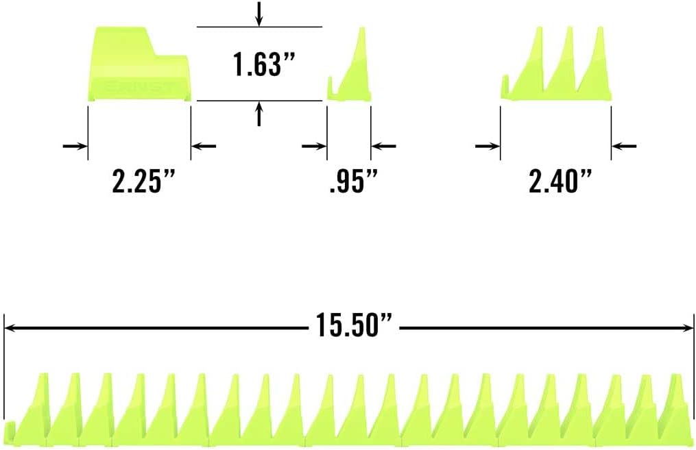 Ernst Manufacturing Wrench Pro Wrench Storage for 20 Wrenches with Anti-Slip Cleats - Hi-Viz - Made in USA