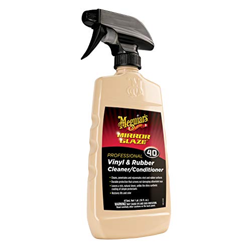 Meguiar's Professional Vinyl and Rubber Cleaner Conditioner M4016 - Pro-Grade for Interior and Exterior, Screens out UV Rays while Leaving Behind a Natural Sheen, 16 Oz