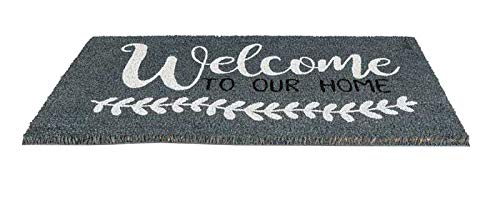 Notrax | C12S1830OH | NoTrax, Welcome to Our Home, Vinyl-Backed Natural Coir Doormat, Entry Mat for Indoor or Outdoor Use, 18"x30", C12 (C12S1830OH)