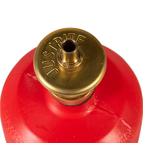 Justrite 14004 8 oz Capacity, 5 1/2" H, 3 1/8" O.D High-Density Polyethylene Red Dispenser Can