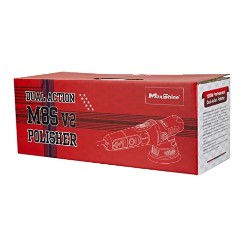 Maxshine 8mm Throw, 5" Plate M8S V2 Dual Action Polisher, Car Detailing - Powerful 1000W, 6-Speed, 5/16"-24 Thread - Auto Detailing Tool for Paint Protection, Restoration, Scratch Repair & Shine (Red)