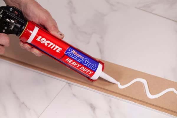 Loctite 2032666 Power Grab Express Heavy Duty Construction Adhesive, 9 fl oz Cartridge, Versatile Construction Glue for Cement, Tile, Wall & More (Pack of 12)