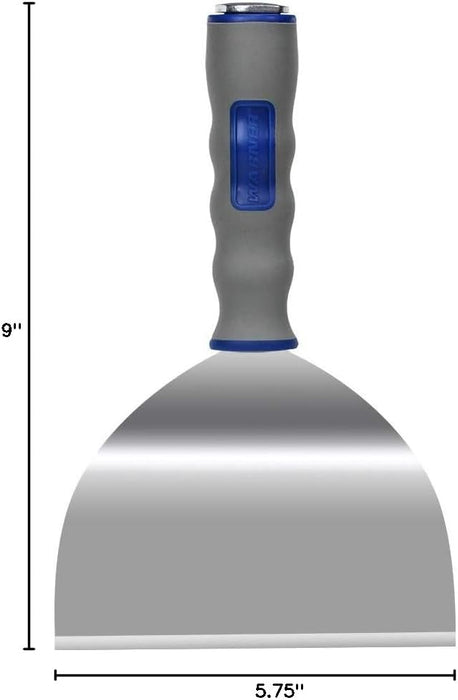 Warner (657) 6" Easy Reach Bent Scraper, 0.06" Carbon Steel Blade