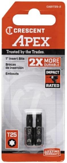 Crescent CAB1T25-2 T25 x 1" Torx Insert Bit (Pack of 2)