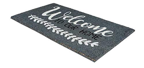 Notrax | C12S1830OH | NoTrax, Welcome to Our Home, Vinyl-Backed Natural Coir Doormat, Entry Mat for Indoor or Outdoor Use, 18"x30", C12 (C12S1830OH)