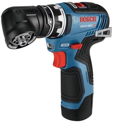 BOSCH GSR12V-300FCB22 12V Max EC Brushless Flexiclick 5-In-1 Drill/Driver System with (2) 2 Ah Batteries Starter-Kit
