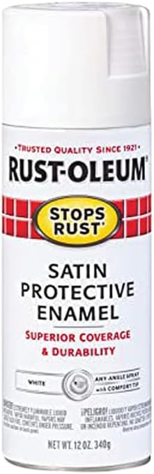 Rust-Oleum 7791830 Stops Rust Spray Paint, 12 Oz, Satin White (Pack of 6)