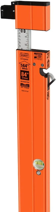 Johnson Level & Tool 5800-0712P 7FT - 12FT Extendable Plate Level, Triple-Secured Mounting System