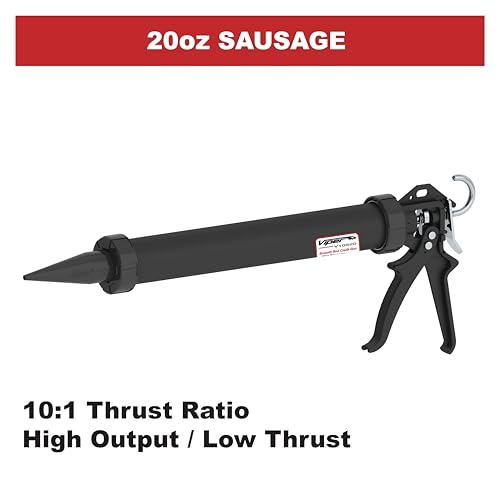 Albion Viper V10S20 Manual Sausage Caulking Gun, 20 oz, 10:1 Drive