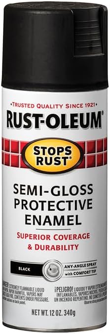 Rust-Oleum 7798830 Stops Rust Spray Paint, 12 Oz, Semi-Gloss Black (Pack of 6)