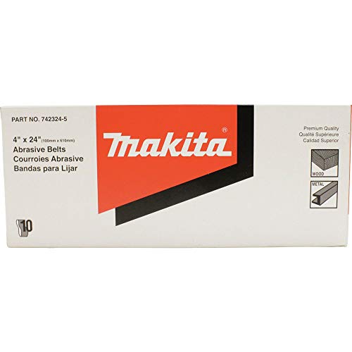 Makita 742321-1 4-Inch x 24-Inch Abrasive Sanding Belt, 60 Grit (10/Pk)