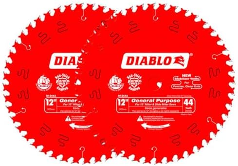 Diablo D124444VP General Purpose Carbide Circular Saw Blade with Perma-Shield Non-Stick Coating - 12" x 44-Tooth (Pack of 2)