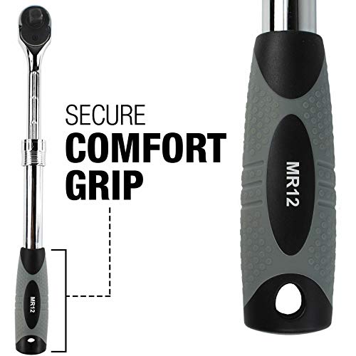 EZRED MR482 Extendable Ratchet Three Piece Set, Grey/Black