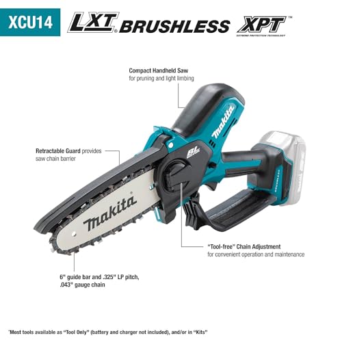 Makita XCU14SR1 18V LXT Lithium-Ion Brushless Cordless 6 Inch Pruning Saw Kit (2.0Ah)