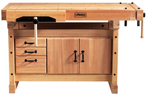 Sjobergs Workbench Storage Cabinet SM03 For Sjöbergs Elite1500/Duo/ Scandi Workbench Models, Wood|Reddish-brown Wood