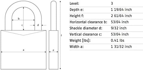ABUS 78/50 KC 2-Inch Locker Dial Combination Padlock with Key Control, Black