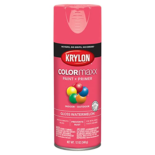 12 oz Krylon K05544007 Watermelon COLORmaxx Paint & Primer Spray Paint, Gloss