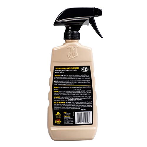 Meguiar's Professional Vinyl and Rubber Cleaner Conditioner M4016 - Pro-Grade for Interior and Exterior, Screens out UV Rays while Leaving Behind a Natural Sheen, 16 Oz